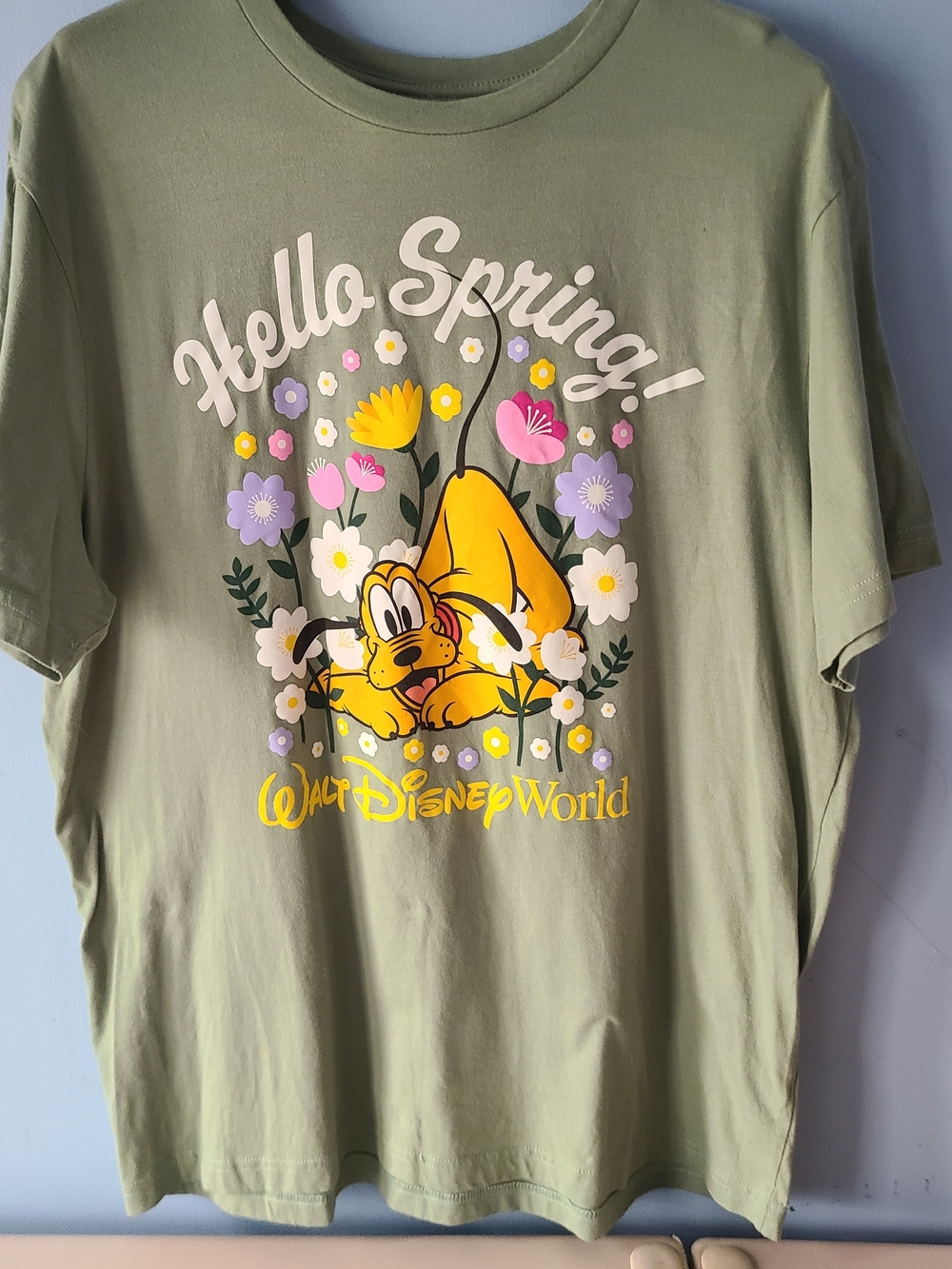 Disney Green 'Hello Spring!' Pluto Graphic Tee